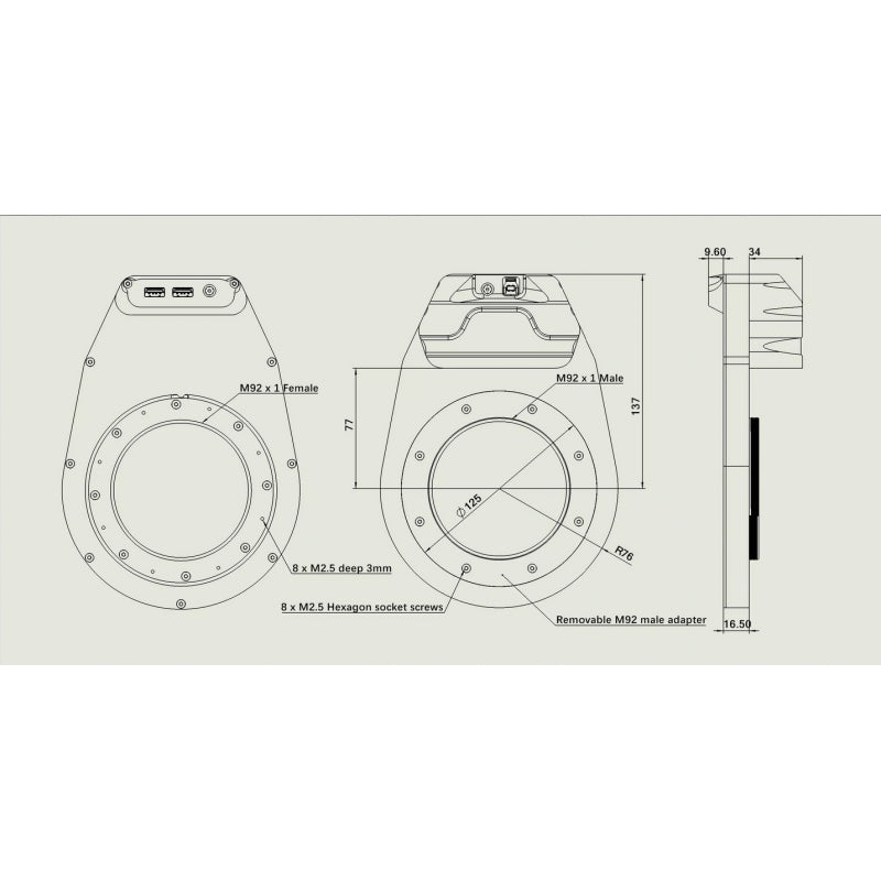 Wanderer Astro rotator Pro M92 per rotazione o messa a fuoco precisa del setup astronomico