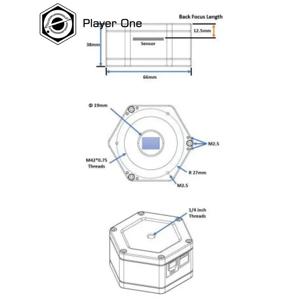 Player One Mars C-II USB 3.0 a colori IMX662 per riprese astronomiche e imaging avanzato