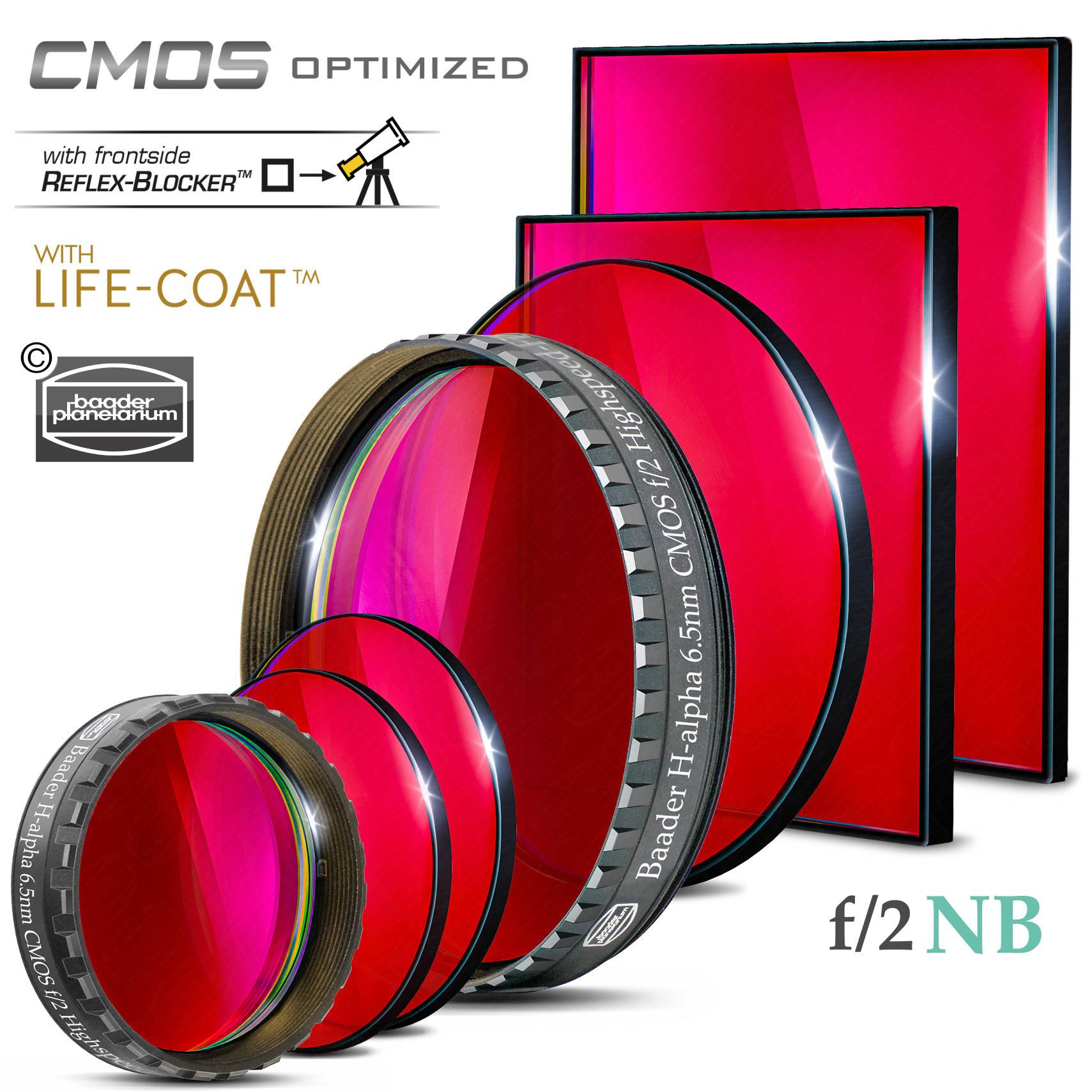 Baader H-alpha f/2 Highspeed-Filtri (6.5nm) CMOS-ottimizzato Filtro a Banda Stretta (Nebulare)