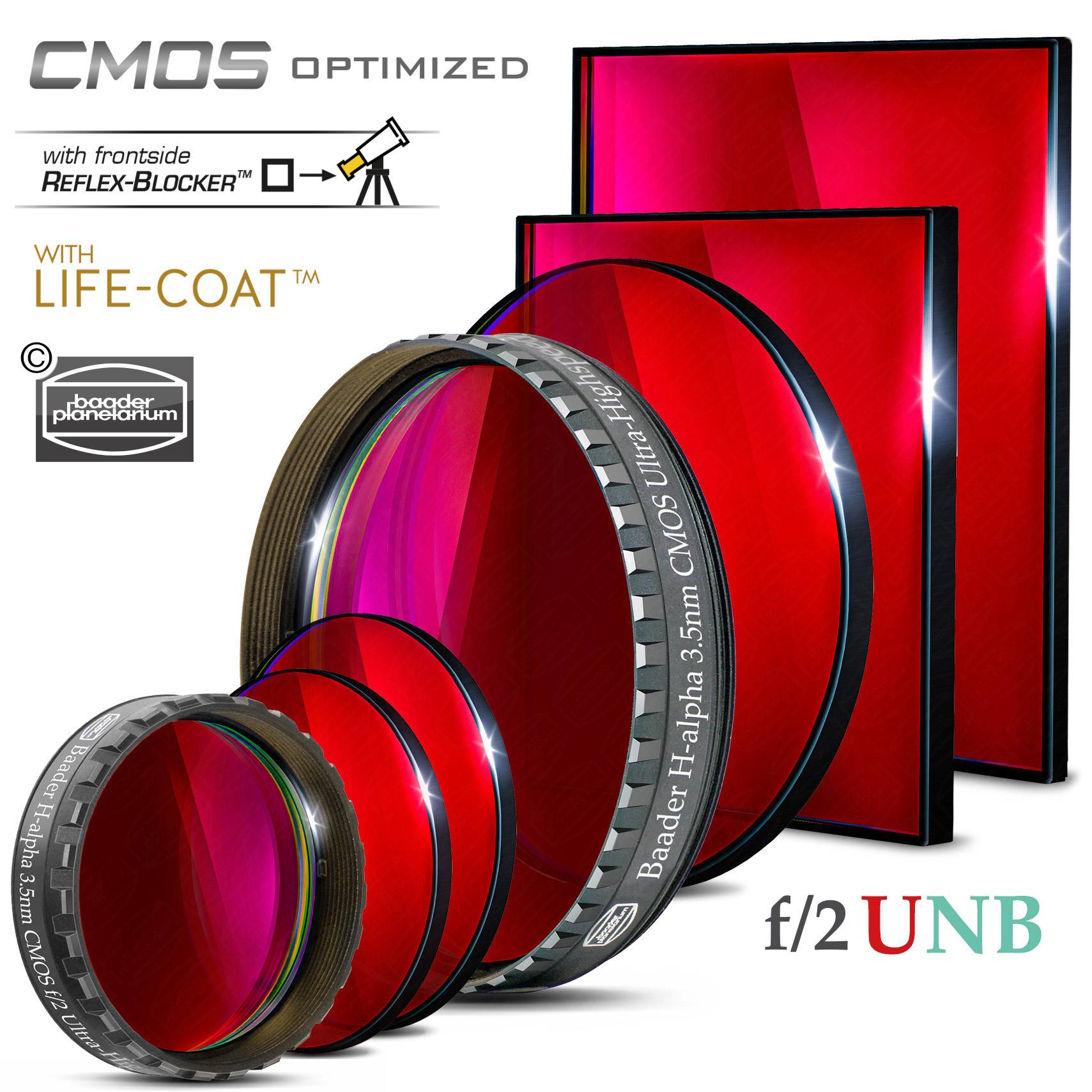 Baader H-alpha f/2 Ultra-Highspeed-Filtri (3.5nm) CMOS-ottimizzato Filtro a Banda Stretta (Nebulare)