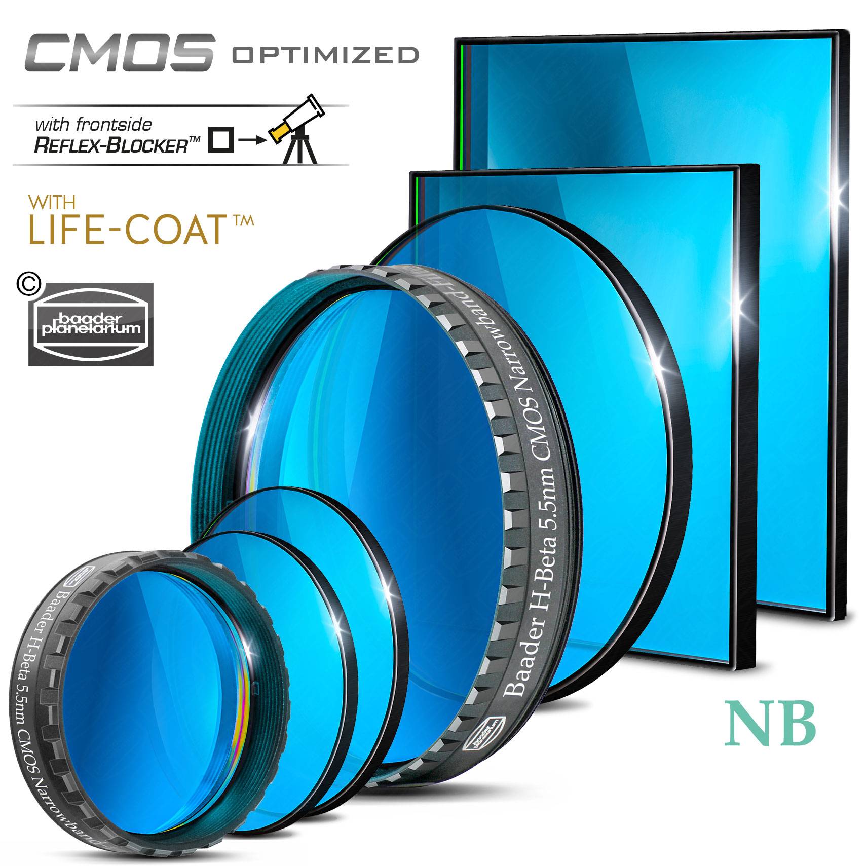 Baader H-Beta Banda Stretta Filtro (5.5nm) CMOS-ottimizzato Filtro Visuale e Fotografico