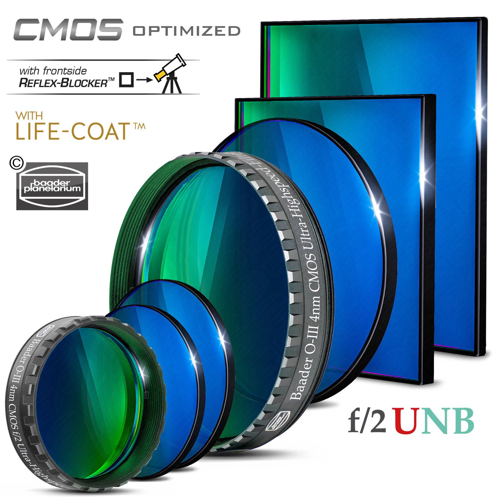 Baader O-III f/2 Ultra-Highspeed-Filtri (4nm) CMOS-ottimizzato Filtro a Banda Stretta (Nebulare)