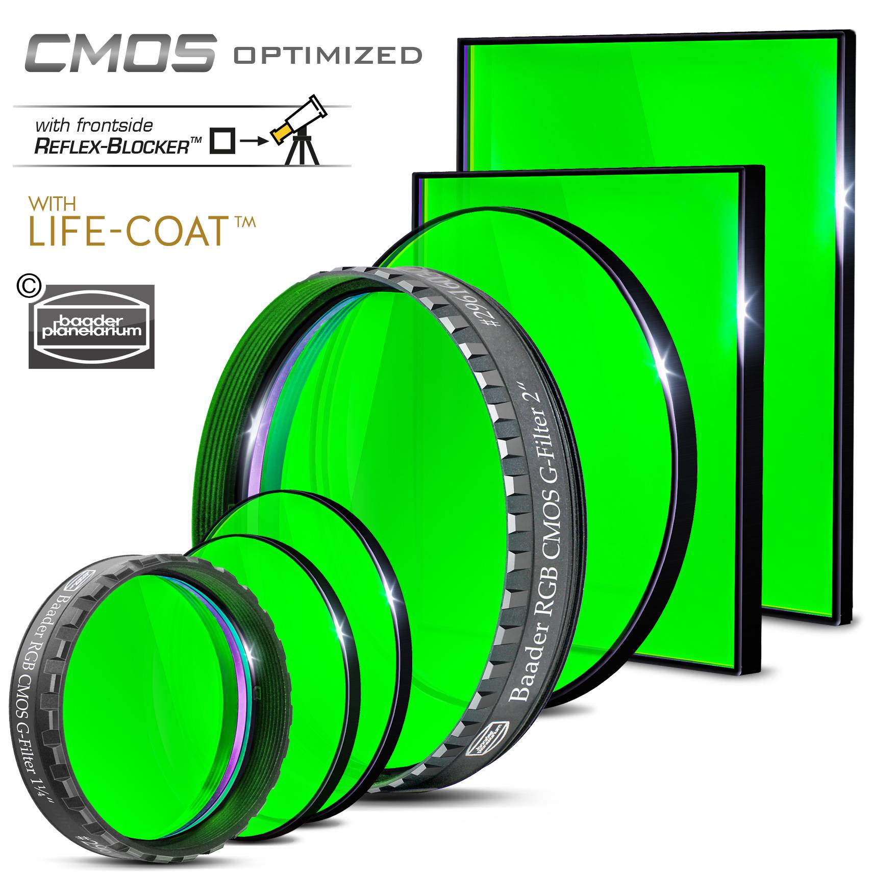 Baader RGB G Filtro 1¼" CMOS-ottimizzato Filtro L-RGB / CMOS