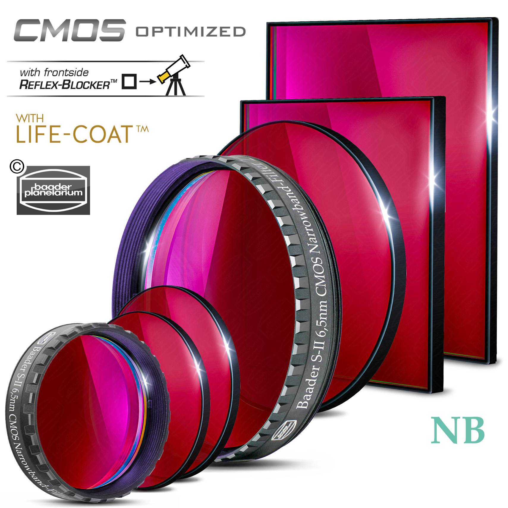 Baader S-II Banda Stretta-Filtri (6.5nm) CMOS-ottimizzato Filtro a Banda Stretta (Nebulare)