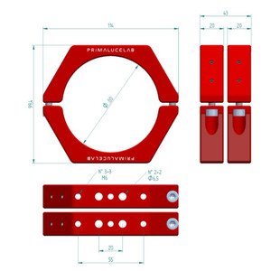 PrimaLuceLab anelli di sostegno plus 80 mm per connessioni e supporto del setup astronomico