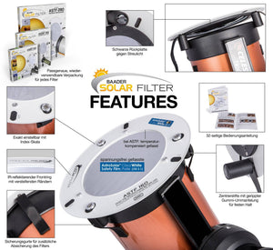 ASTF: AstroSolar® Telescope Filtro OD 5.1 ClearWhite (80mm - 280mm) Filtro Solare (Luce Bianca)