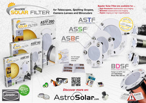 ASTF: AstroSolar Telescope Filtro OD 5.0 (80mm - 280mm) Filtro Solare (Luce Bianca)