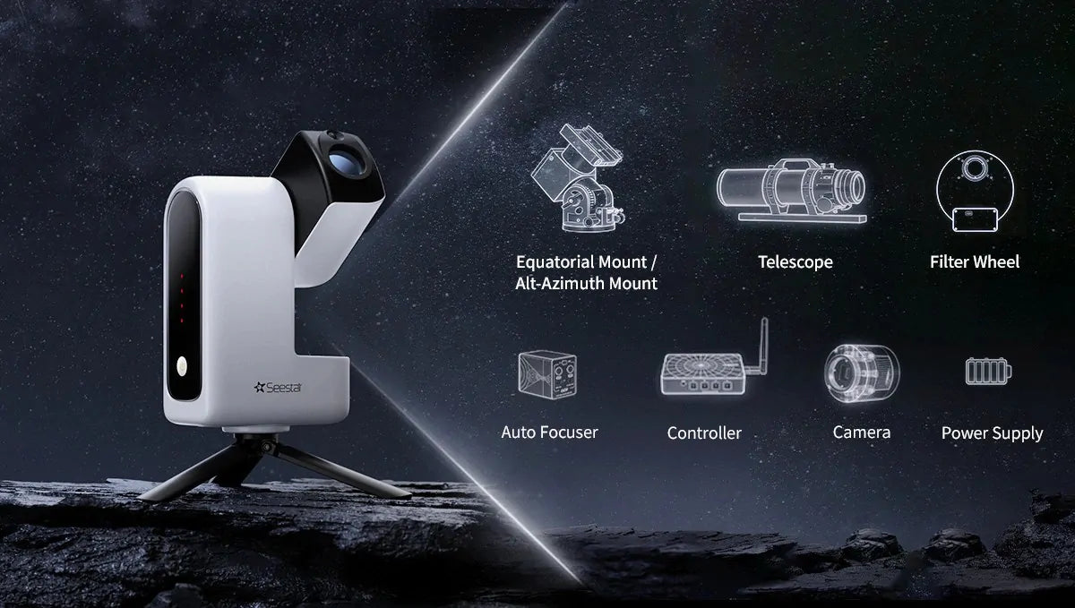 ZWO Seestar S30 Pro telescopio smart automatico per astrofotografia con controllo da app e doppia ottica
