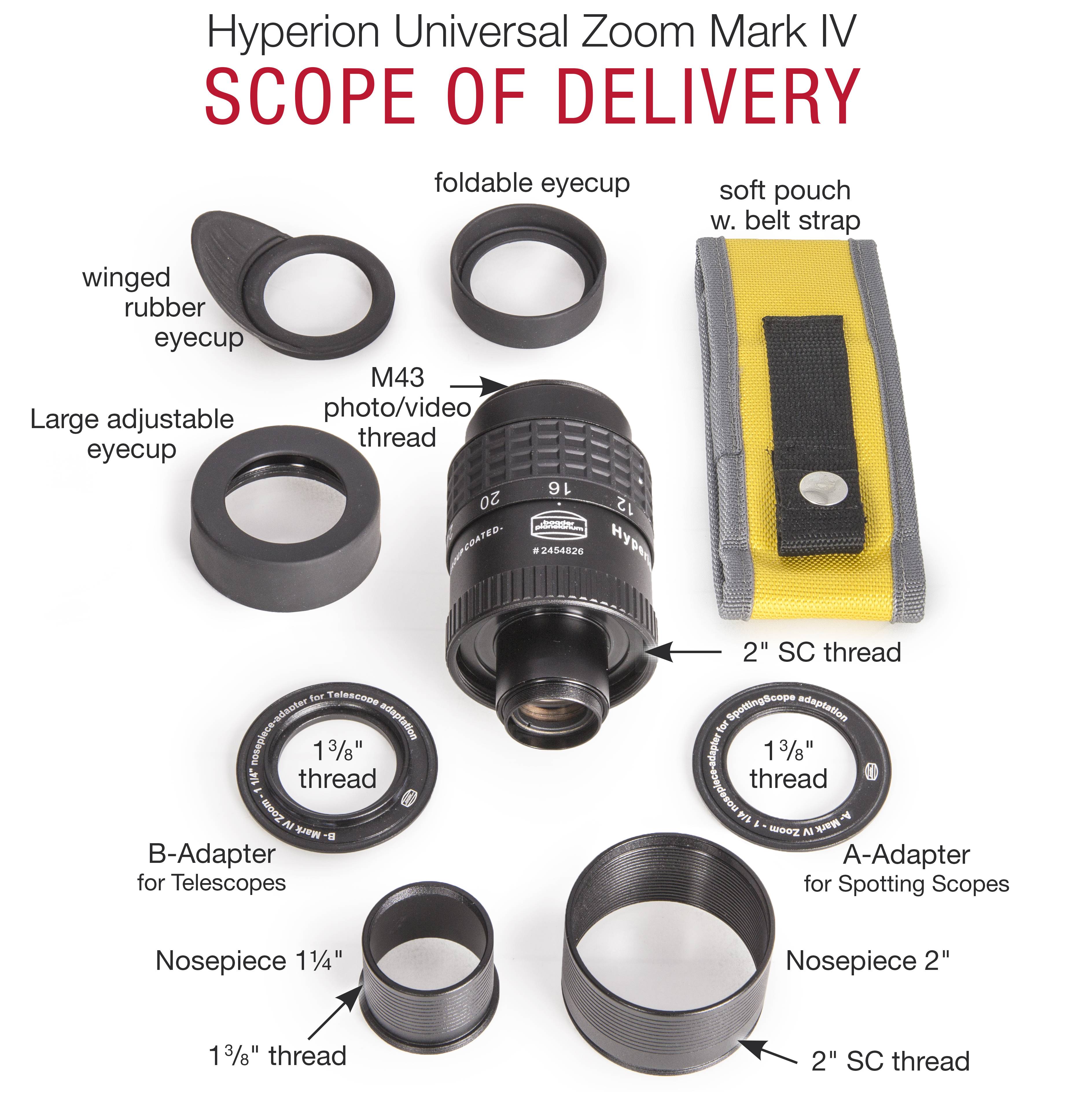 Hyperion® Universal Zoom Mark IV, 8-24mm eyepiece (1¼" / 2") Accessorio Ottico