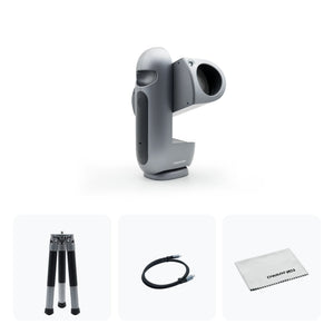 Contenuto della confezione di DWARFLAB Draco: telescopio, treppiede, cavo USB-C e panno per la pulizia