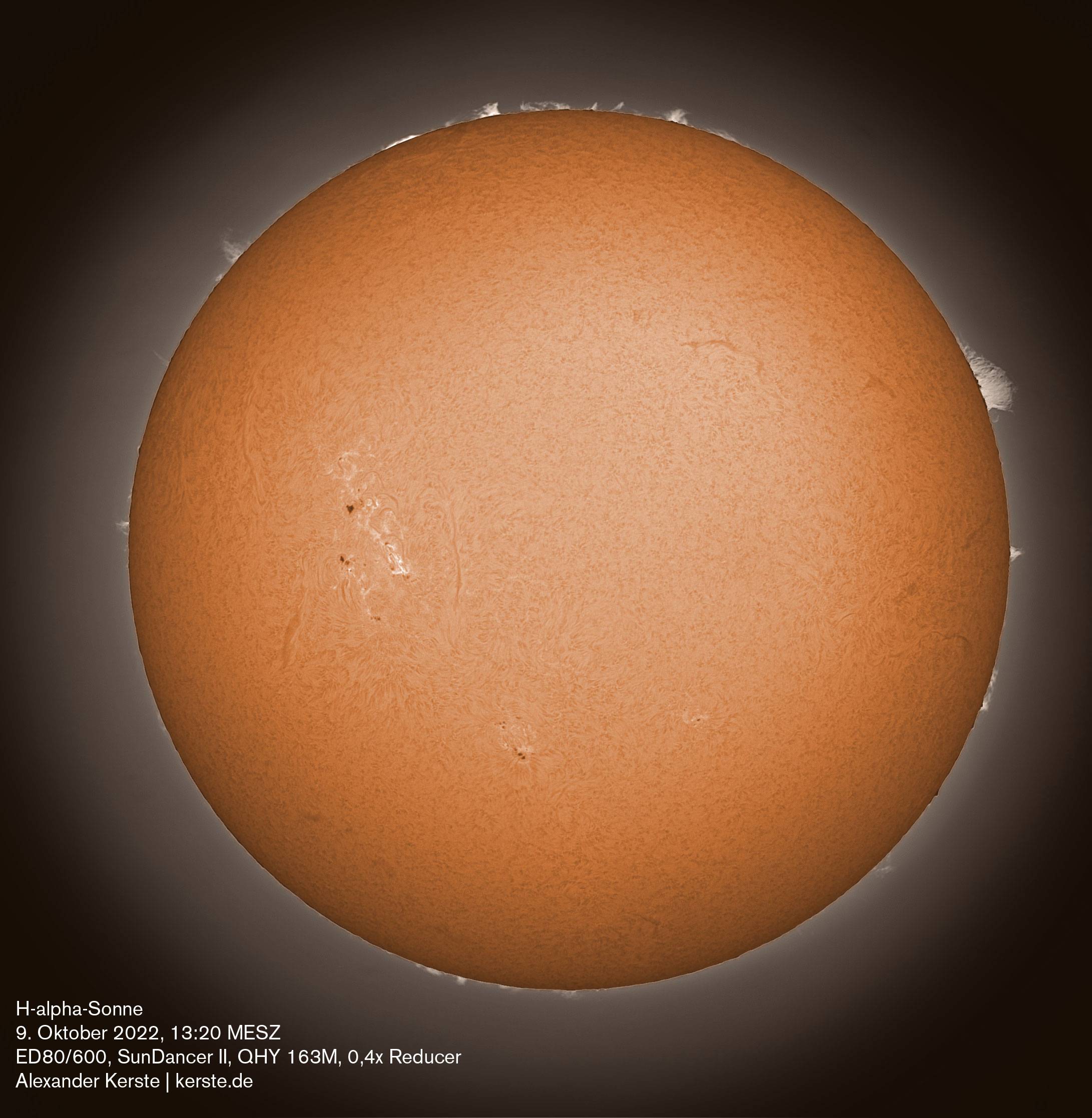 Telecompressor 2" H-alpha 0.4x Research Grade, per Solare Spectrum Osservazione Solare H-Alpha