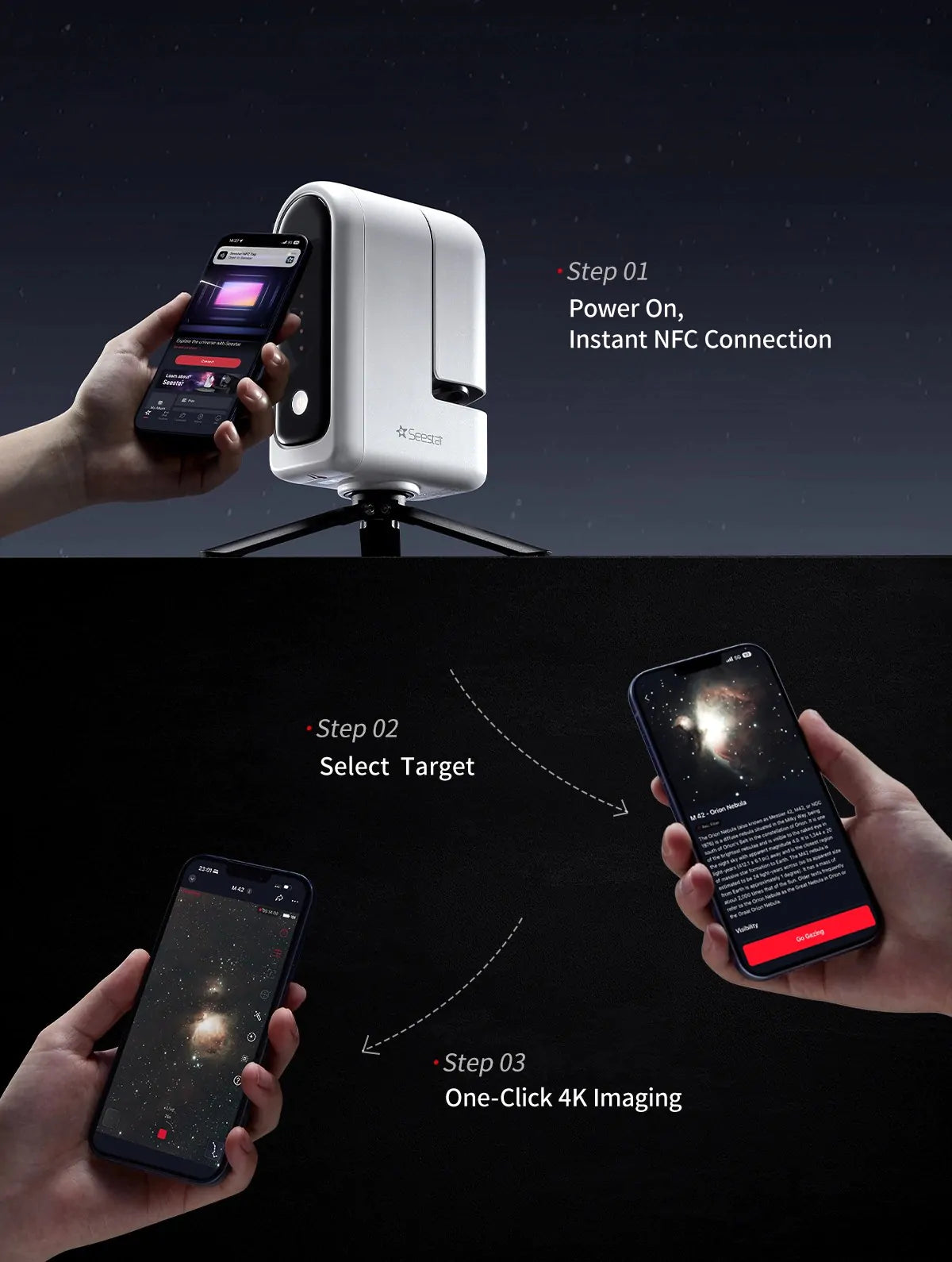 ZWO Seestar S30 Pro telescopio smart automatico per astrofotografia con controllo da app e doppia ottica