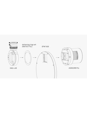 ZWO EFW 7x50 ruota porta filtri quadrato